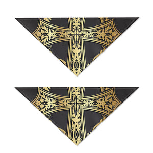 Ornamental Golden Cross Print Dog Bandana