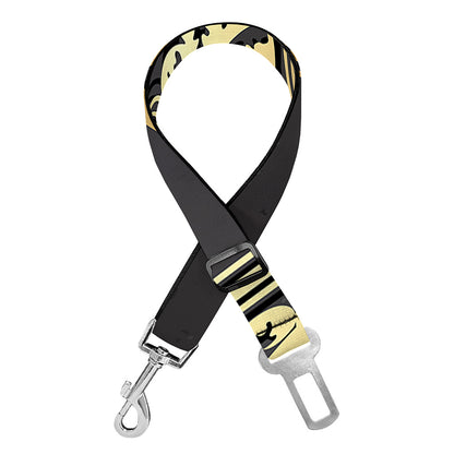 Ornamental Golden Cross Print Dog Seat Belt