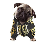 Ornamental Golden Cross Print Dog Zip Up Hoodie