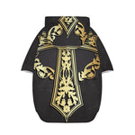 Ornamental Golden Cross Print Dog Zip Up Hoodie