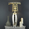 Ornamental Golden Cross Print Drum Lamp Shade