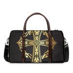 Ornamental Golden Cross Print Duffle Bag