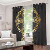 Ornamental Golden Cross Print Extra Wide Grommet Curtains