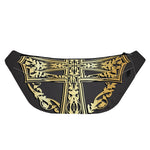 Ornamental Golden Cross Print Fanny Pack
