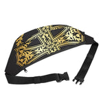 Ornamental Golden Cross Print Fanny Pack