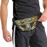 Ornamental Golden Cross Print Fanny Pack