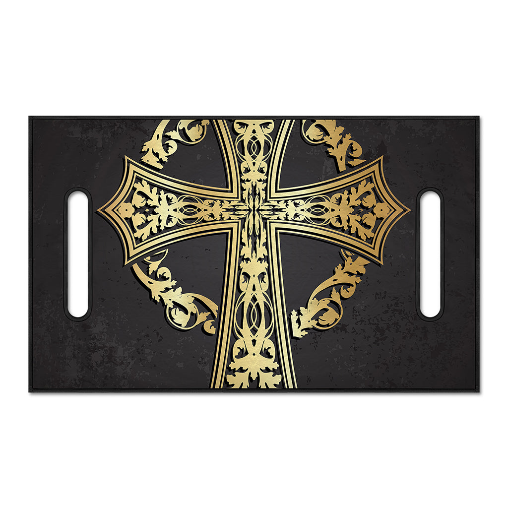 Ornamental Golden Cross Print Golf Cart Seat Cover