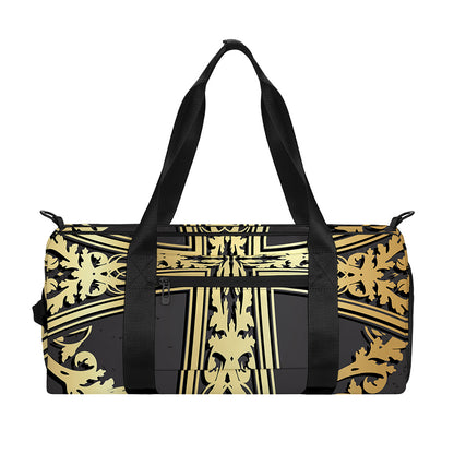 Ornamental Golden Cross Print Gym Bag