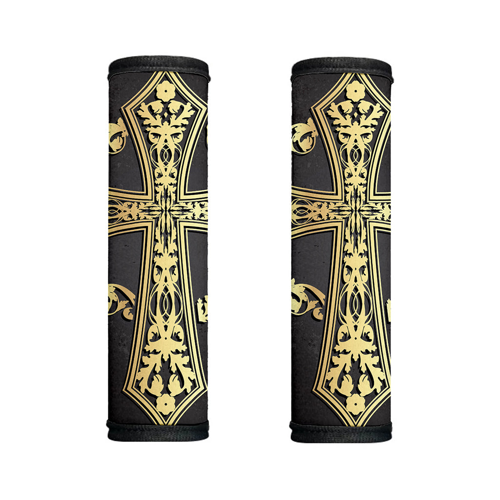 Ornamental Golden Cross Print Handle Covers