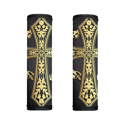Ornamental Golden Cross Print Handle Covers