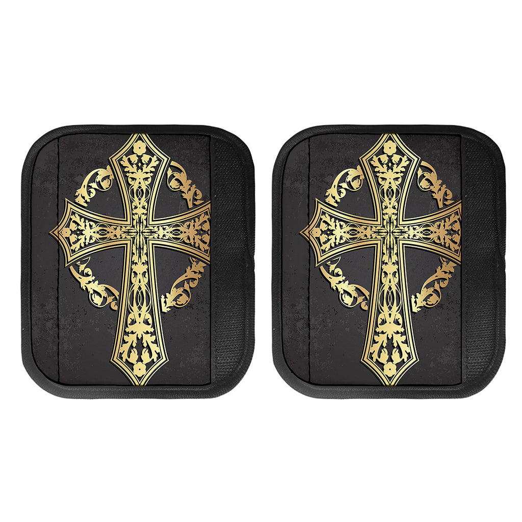 Ornamental Golden Cross Print Handle Covers