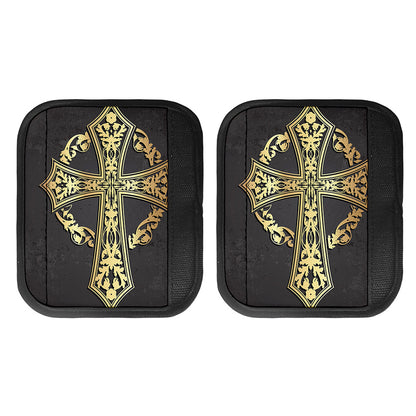 Ornamental Golden Cross Print Handle Covers