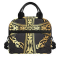 Ornamental Golden Cross Print Insulated Lunch Bag