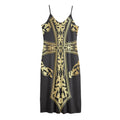 Ornamental Golden Cross Print Jersey Midi Cami Dress