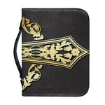 Ornamental Golden Cross Print Leather Bible Cover