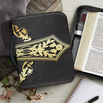 Ornamental Golden Cross Print Leather Bible Cover
