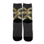 Ornamental Golden Cross Print Long Socks