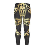 Ornamental Golden Cross Print Men's leggings