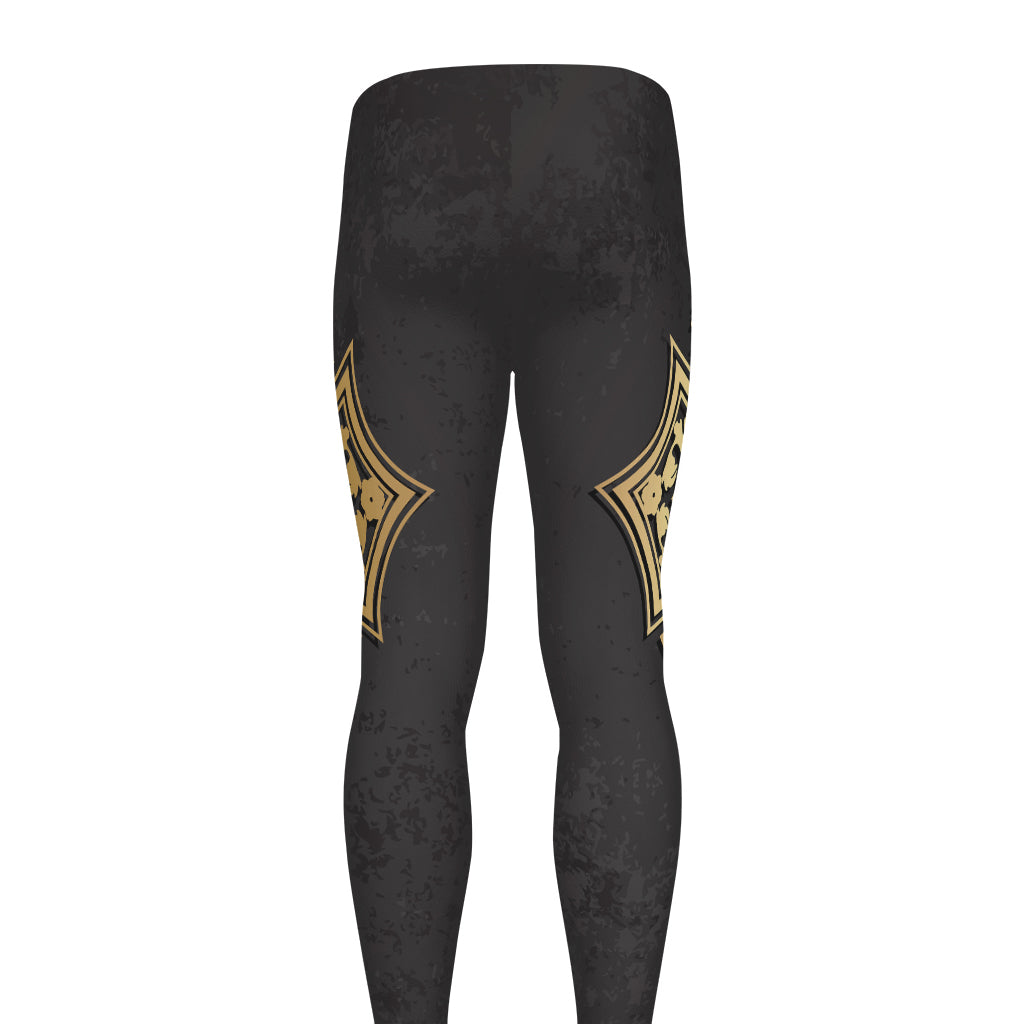 Ornamental Golden Cross Print Men's leggings