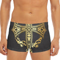 Ornamental Golden Cross Print Men's Short Boxer Briefs