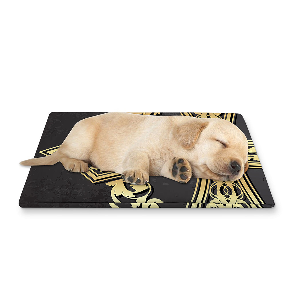 Ornamental Golden Cross Print Pet Cooling Mat Cover