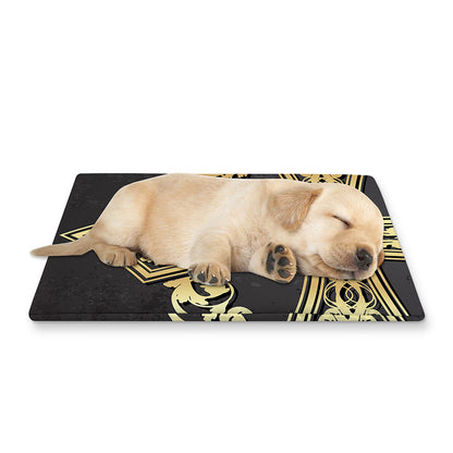 Ornamental Golden Cross Print Pet Cooling Mat Cover