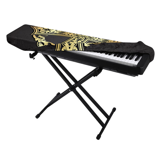 Ornamental Golden Cross Print Piano Keyboard Cover