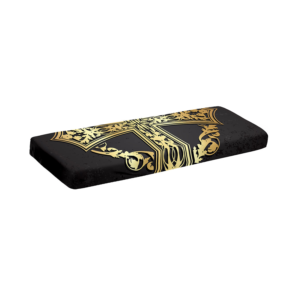 Ornamental Golden Cross Print Piano Keyboard Cover