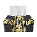 Ornamental Golden Cross Print Rectangle Tissue Box Cover