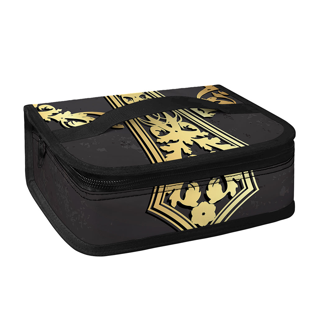 Ornamental Golden Cross Print Small Lunch Bag