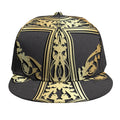 Ornamental Golden Cross Print Snapback Cap