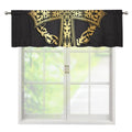 Ornamental Golden Cross Print Window Valance