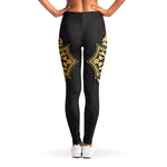 Ornamental Golden Cross Print Women's Leggings