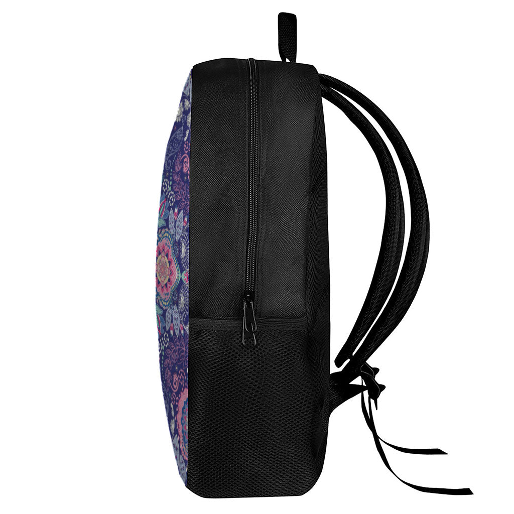 Ornamental Paisley Mandala Print 17 Inch Backpack