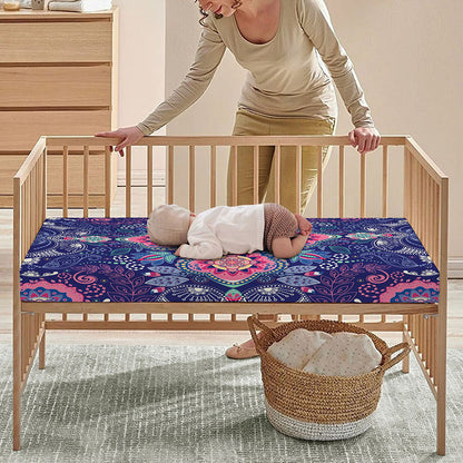 Ornamental Paisley Mandala Print Baby Crib Sheet