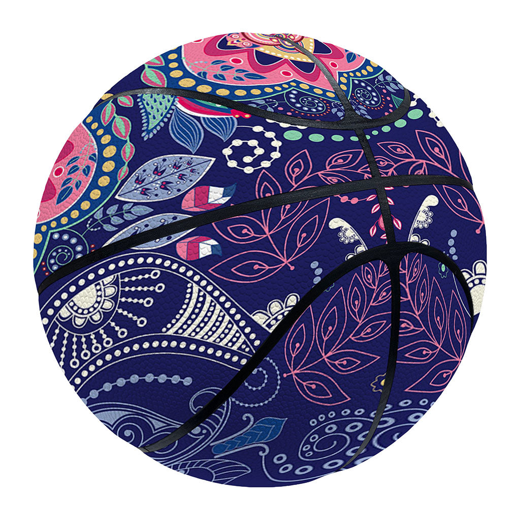 Ornamental Paisley Mandala Print Basketball