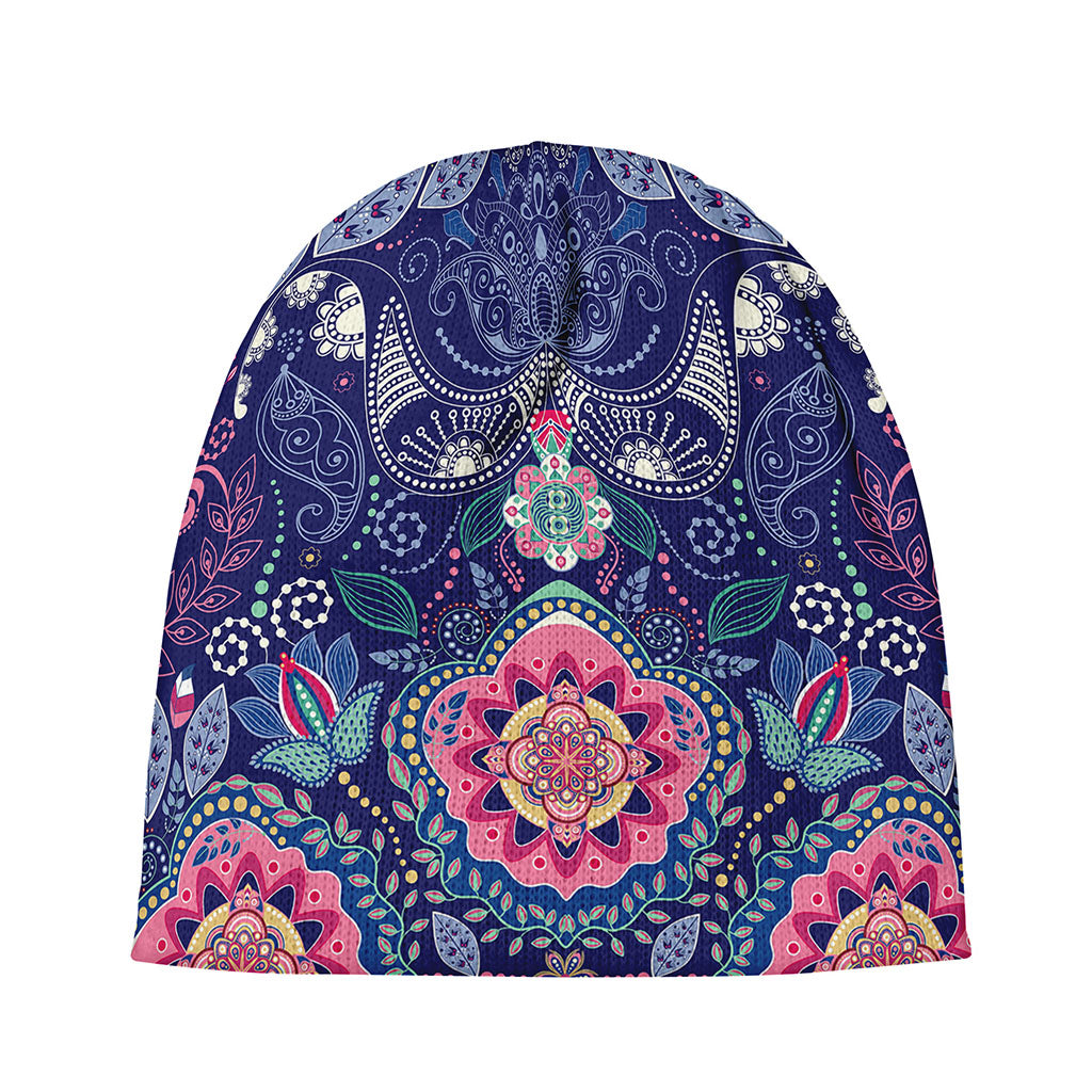 Ornamental Paisley Mandala Print Beanie