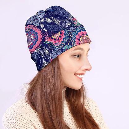 Ornamental Paisley Mandala Print Beanie