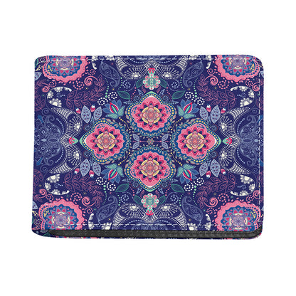 Ornamental Paisley Mandala Print Bifold Wallet