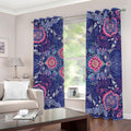 Ornamental Paisley Mandala Print Dimout Grommet Curtains