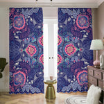 Ornamental Paisley Mandala Print Blackout Pencil Pleat Curtains