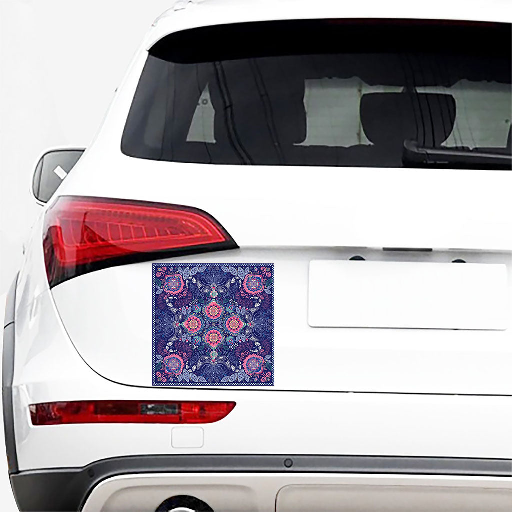 Ornamental Paisley Mandala Print Car Sticker