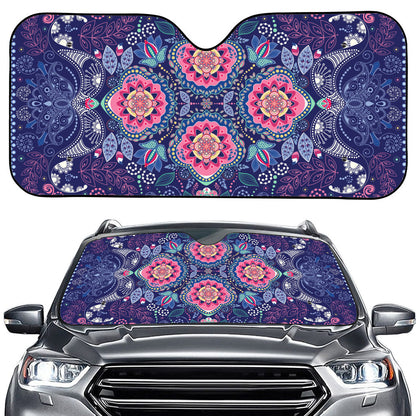 Ornamental Paisley Mandala Print Car Windshield Sun Shade