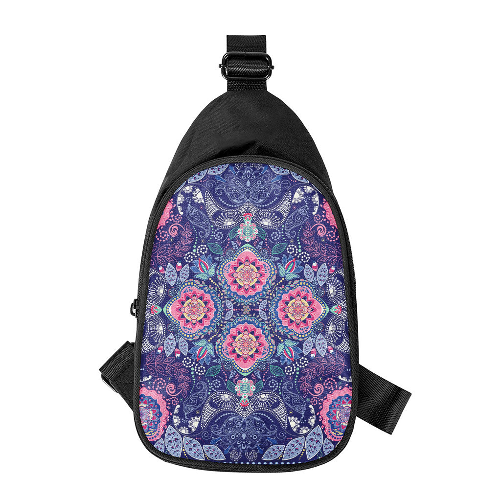Ornamental Paisley Mandala Print Chest Bag