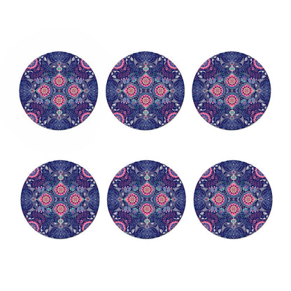 Ornamental Paisley Mandala Print Coaster Set