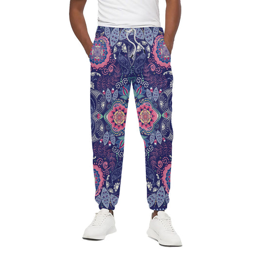 Ornamental Paisley Mandala Print Cotton Pants