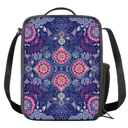 Ornamental Paisley Mandala Print Crossbody Lunch Bag