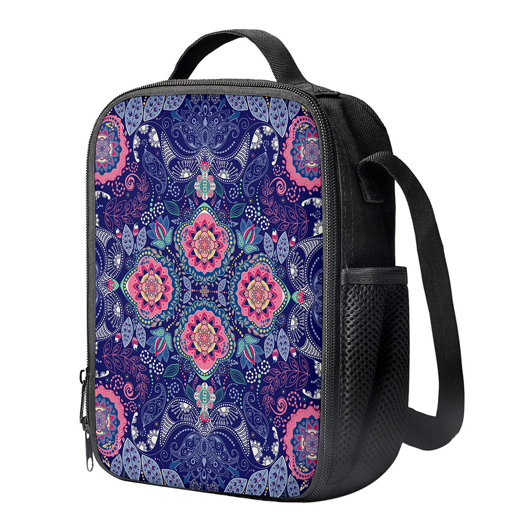 Ornamental Paisley Mandala Print Crossbody Lunch Bag