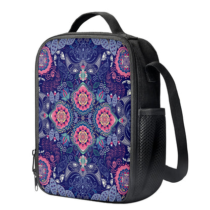 Ornamental Paisley Mandala Print Crossbody Lunch Bag
