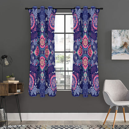 Ornamental Paisley Mandala Print Curtain